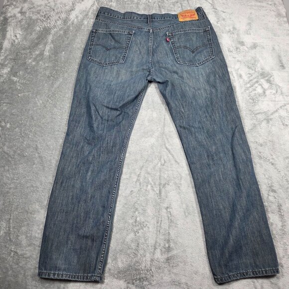 Levis 514 Jeans Mens 36X30 Blue Straight Leg No Stretch Denim - Picture 6 of 9